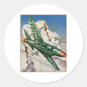 Vintage Luftwaffe USA Jet kämpfen US-Kriegsluftfah Runder Aufkleber