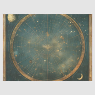 Vintage Lunar Celestial Map Design (2) Seidenpapier