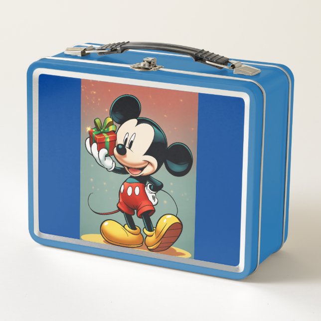 Vintage Lunchbox aus Metall mit klassischem Retro- (Vorderseite)