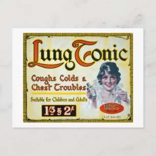 Vintage Lung Tonic Medical Drug Advertisement Postkarte