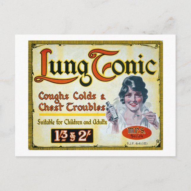 Vintage Lung Tonic Medical Drug Advertisement Postkarte (Vorderseite)