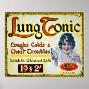 Vintage Lung Tonic Medical Drug Advertising Poster