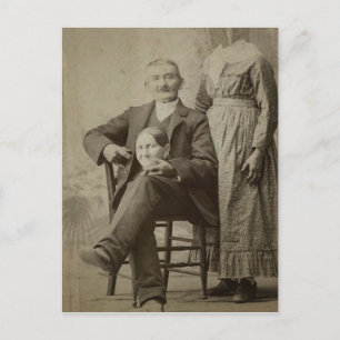 Vintage Lustig Gruseliger Ehemann und kopflose Ehe Postkarte