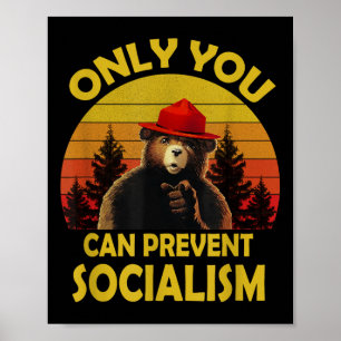 Vintage Lustig Nur du kannst Sozialismus verhinder Poster