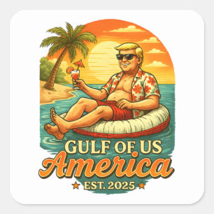 Vintage Lustig Trump Amerikas Golf 2025 Quadratischer Aufkleber