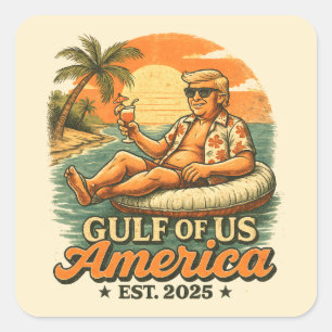 Vintage Lustig Trump Amerikas Golf 2025 Quadratischer Aufkleber