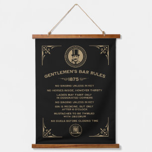 Vintage lustige Bar Signatur für Zuhause Bar Wandteppich Mit Holzrahmen