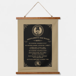 Vintage lustige Bar Signatur für Zuhause Bar Wandteppich Mit Holzrahmen