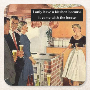 Vintage Lustige Brautparty / House Warming-Party  Rechteckiger Pappuntersetzer