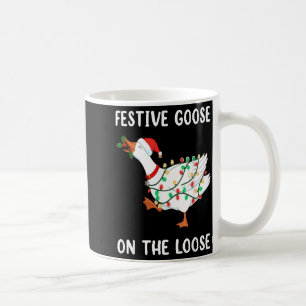 Vintage Lustige Festliche Gans Auf Freiem Fuß Weih Kaffeetasse