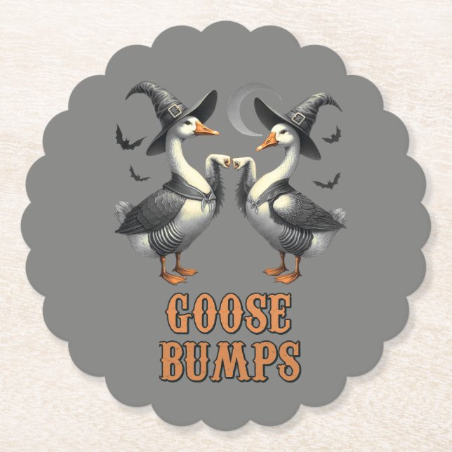 Vintage Lustige Gans Bump Halloween Untersetzer (Vorderseite)