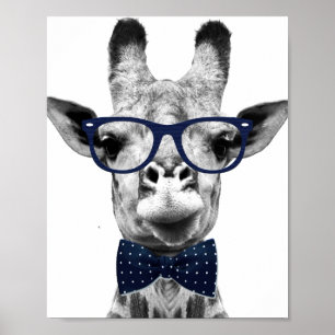 Vintage lustige Giraffe Poster