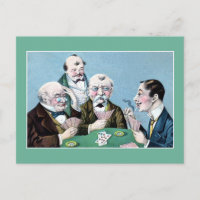 Vintage lustige Kartenspieler (whal, bridge) Carto