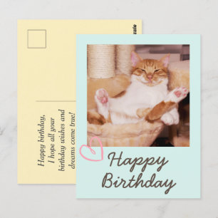 Vintage Lustige Katze und Alles Gute zum Geburtsta Postkarte