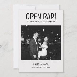 Vintage lustige Open-Bar-Foto-Hochzeit - Save-the- Save The Date