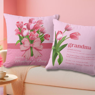 Vintage Lustige Pinke Oma Definition Mit Tulpe Kissen