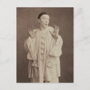 Vintage lustige seltsame Mimik Clown Fotografie Postkarte