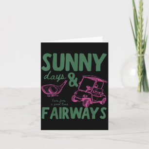 Vintage Lustige Sonnige Tage und Fairways Golf Lie Karte