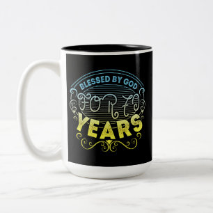 Vintage lustiger 70 Jahre alter Spruch Zitat Zweifarbige Tasse
