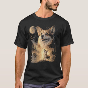 Vintage lustiger 90er Corgi heult zum Mond Meme G T-Shirt