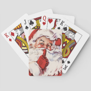 Vintage lustiger alter Weihnachtsmann Shhh Jumbo Spielkarten