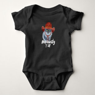 Vintage lustiger Catboy-Cowboy-Western-Landkatze Baby Strampler