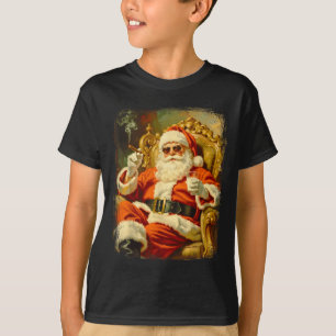 Vintage lustiger cooler großer Boss Santa T-Shirt