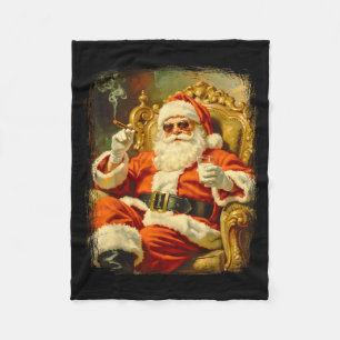 Vintage lustiger cooler großer Boss Weihnachtsmann Fleecedecke