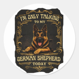 Vintage Lustiger Deutscher Schäferhund GSD Fan Run Runder Aufkleber