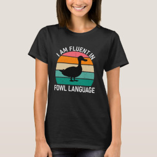 Vintage Lustiger Ente Ich Bin Fließend In Federvie T-Shirt
