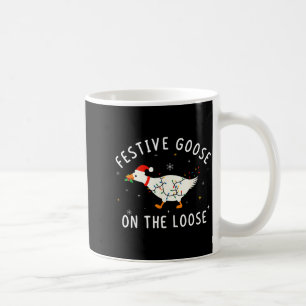 Vintage Lustiger Festlicher Gans Auf Freiem Fuß We Kaffeetasse