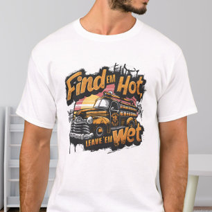 Vintage Lustiger Feuerwehren Sonnenuntergang T-Shirt