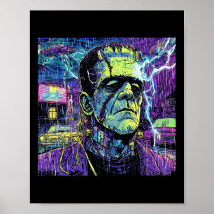 Vintage lustiger Frankenstein-Monster-Liebhaber Gr Poster