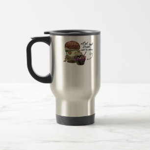 Vintage lustiger Halloween-Spruch Iss, trinke und  Reisebecher