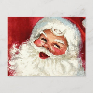 Vintage lustiger Nahaufnahme von Santa Feiertagspostkarte