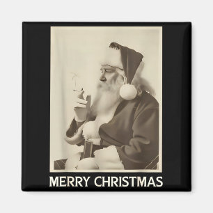 Vintage lustiger rauchender Weihnachtsmann Weihnac Magnet