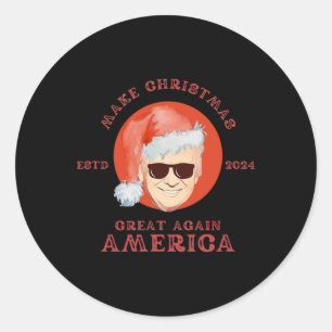 Vintage lustiger Trump macht Weihnachten großartig Runder Aufkleber