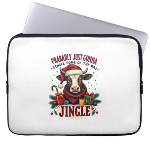 Vintage lustiger Weihnachten Highland-Kuh Jingle B Laptopschutzhülle