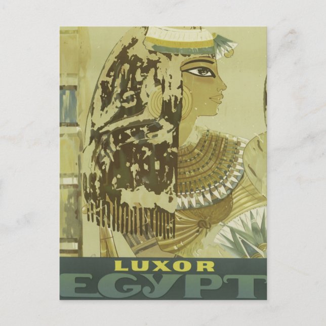 Vintage Luxor Ägypten Reisewerbung Postkarte (Vorderseite)