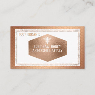 Vintage Luxus Rosen-Gold Honigbiene Logo Visitenkarte