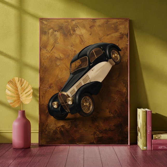 Vintage-Luxusauto beim Wheelie Kunst Poster (Von Creator hochgeladen)