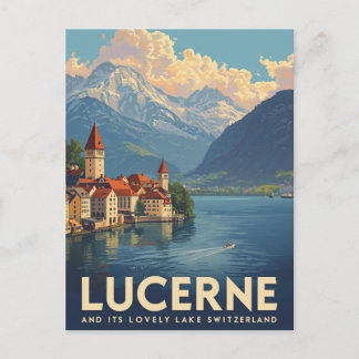Vintage Luzerner Schweiz Postkarte