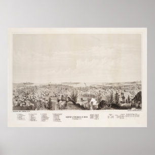 Vintage Lynn MA Karte (1849) Poster