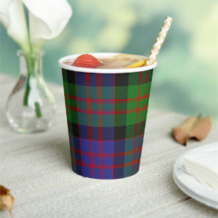 Vintage MacDonald Clan Highland Tartan Karo Pappbecher