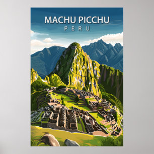 Vintage Machu Picchu Inka-Reise-Kunst Poster