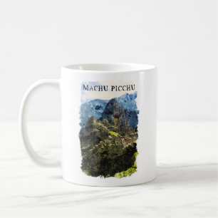 Vintage Machu Picchu Peru Aquarellmalerei Kaffeetasse