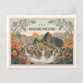 Vintage Machu Picchu Peru Postcard Postkarte