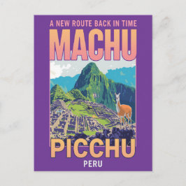 Vintage Machu Picchu Peru Travel Postkarte