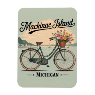 Vintage Mackinac Island Michigan mit Blumen Gesche Magnet