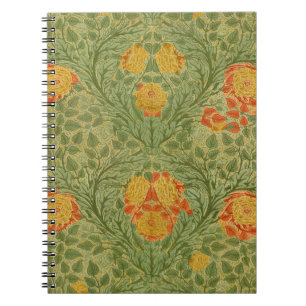 Vintage Mackmurdo Rose und Blatt Florale Kunst Notizblock